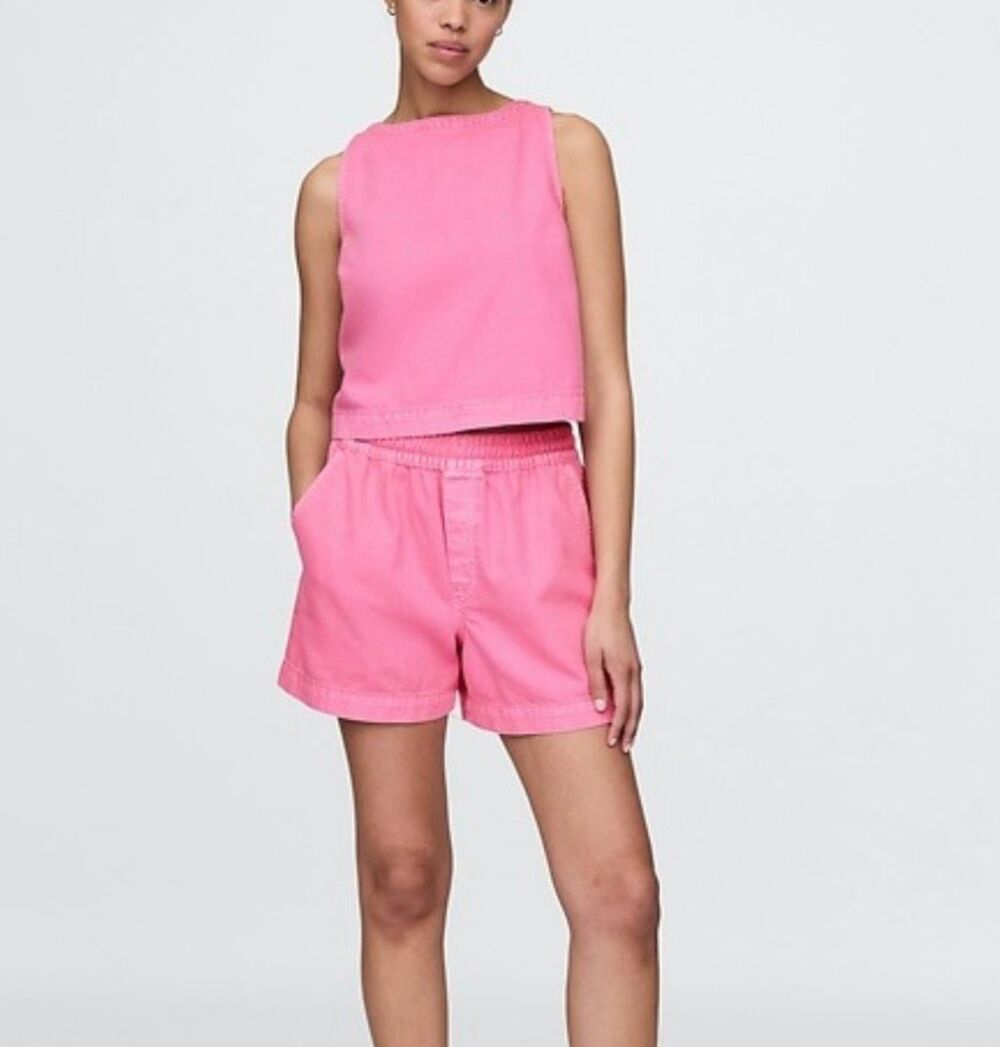 Gap Ultrasoft denim tank and short set size M
